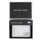 MICHAEL KORS Hudson 立體MK Logo水波紋皮革對開式短夾禮盒(靚白色)
