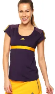adidas CLIMACOOL Barricade Tee Cap Sleeves Top T-Shirt Violet Yellow Size M , L