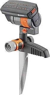 Gardena 18709-81 ZoomMaxx Oscillating Sprinkler on Metal Step Spike, Grey, Orange