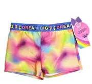 Danskin Freestyle Jojo Girls Shorts M 7 8 Yoga Gymnastic Whimsical Rainbow Fairy