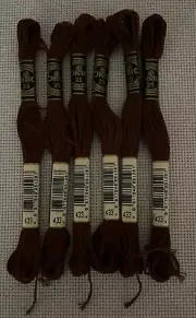 Six Skeins DMC #433 Medium Brown 6-Strand Embroidery Cotton NIP