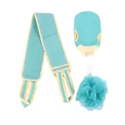 3 Sets Back Scrub Shower Ball Soft Skin Scrub Bath Towel Gloves Towel Body Cleansing Brush