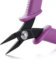 SPEEDWOX 4 Inch Pliers Mini Long-Nose Pliers for Jewelry Making Tweezer Nose Pliers Mini Needle Nose Pliers Short-Nose Pliers Flat Smooth Jaw Jewellery Making Tool Bending Wire Work Craft, Purple