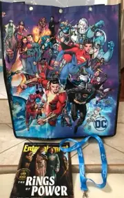 SDCC 2022 WB DC Jim Lee bag with straps and snaps Amazon Prime lanyard EW issue