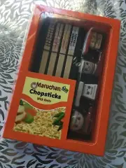 Wooden Chopsticks With Rests Maruchan Set Of 4 Ramen Noodles Multi Color New