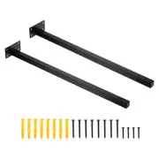 Floating Shelf Bracket,2 Pack 20 Inch Hidden Wall Mounted Shelf Supports(Black)