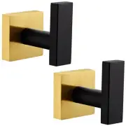 Back & Gold Towel Hook 2 Pack, Stainless Steel Bath Towel Robe Coat Holder, M...
