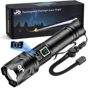 High Lumen Flashlight - 10000 Lumens, Rechargeable 5000mAh with LCD Display, ...