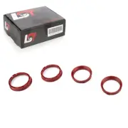 4x Centering Ring Spacer Dark Red Alloy Wheels Ø 66,45 - Ø 57,1 MM for Fiat (for: Fiat)