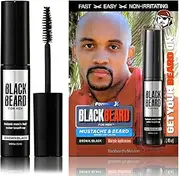Blackbeard for Men Formula X - Instant Brush-On Beard & Mustache Color - 1-pack Brown/Black