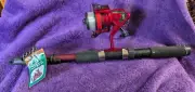 Trailworthy Telescoping Fishing Rod and Reel extends from 15" to 6'