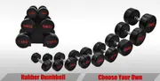 25kg x 2 Commercial Grade - Rubber Coated Dumbbell Hand Weight - Rubber Dumbbell