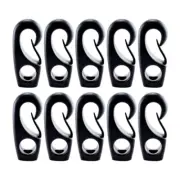 10Pcs Black Reusable Plastic Bungee Hook Kayak Boats Shock Cord Hook Replacement