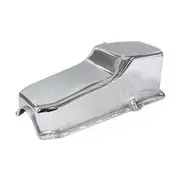 Aeroflow Replacement Oil Pan - Small Block Chevy R/H Dipstick-Chrome Finish, AF82-9092C