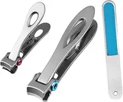FRCOLOR Stainless Steel Nail Cutters Set Nail File Manicure Set for Fingernails Toenails
