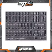 SP Tools 56Pcs 1/2" Drive Eva Toolkit - Including Impact Socket Set SAE Only