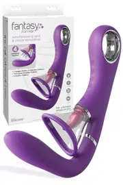 Pipedream 9.7" Clitoral Pump & Vibrating Tongue Rabbit Vibrator