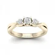 14K Yellow Gold 1/2ct TDW Diamond Three-Stone Engagement Ring