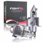Pair H4 80W Car Front LED Headlight Bulbs Hi-Low Beam for Lighting Modification 6000K IP67 Waterproof 16000LM
