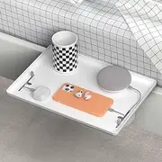 Bedside Shelf for Bed, College Dorm Room Essential, Clip On Nightstand Organizer, Bedside Table with Charging Slot, Bunk Bed Shelf, Floating Nightstand Bed Side Table Tray, Table Storage (White)