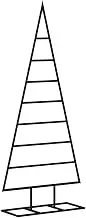 vidaXL Black Metal Christmas Tree - DIY Decoration, Sturdy Construction, Space-Saving Design, Suitable for Sheltered Areas - 125 cm