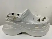 Classic BAE Glitter Studded Platform CROCS Color White Size 7