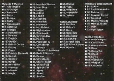 1997 X-MEN FLEER SKYBOX TIMELINES SINGLES YOU PICK ONE