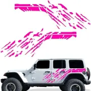 Custom Vinyl Decal Wrap Kit for 4D 2018-2021 Jeep Wrangler Rubicon SPLASH PINK (for: Jeep)