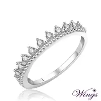 在飛比找PChome24h購物優惠-【WINGS】桂冠 細緻鑲嵌鋯石精鍍白K金戒指