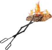 Log Grabber Fireplace Tongs Wood Fired Oven Tool Grill Camping Fire Pit Tool NEW