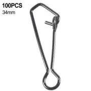 Stainless Steel Fishing Swivels Hooked Snaps for Lure Connector Pack of 100