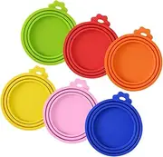 6 Pack Silicone Jar Lids Cup Lid Yoghurt Container Reusable Can Covers for Dog Cat Food 3 Sizes