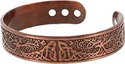 SAFIGLE Fashionable Adjustable Copper Magnetic Bracelet for Men Women Vintage Cuff Bangle with Unique Patterns for Daily Wear Special Occasions Valentine Day