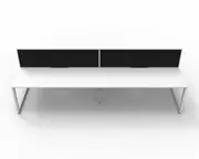 RAPIDLINE DELUXE LOOP LEG WORKSTATION With Screen 4 Person Double Sided W1200 x D750 x H730mm (per user) White Top White Frame