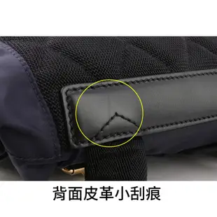 【BURBERRY 巴寶莉】The Rucksack尼龍拼皮革中型軍旅後背包_展示品(海軍藍)/ 平行輸入