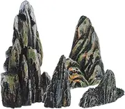 HEATSHAKING 4 Pcs Miniature Landscape Terrarium Saim Miniature Fisherman Figurines Miniature Accessories Rockery Ornament Aquarium Decorations Large Micro Landscape Decoration Rockeries Resin