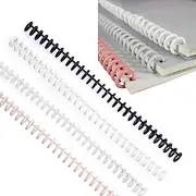 Ryaupy Set of 4 12 mm Spiral Binding Set, 30 Loops, Plastic Binding Combs for A4 Documents, Includes Binding Device, 10 mm Division, Wear-Resistant, for Notebooks, File Folders and Office Accessories