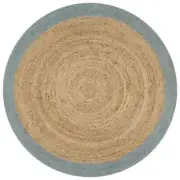 NNEVL Handmade Rug Jute with Olive Green Border 150 cm