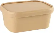 AIMALL 50pcs Kraft Paper Lunch Boxes - Disposable Picnic & Camping Food Containers - Microwave Safe, Leakproof & Thickened for Fast Food, Fruit Bowls, Takeout & Tableware - 580ml, 650ml, 750ml, 1000ml