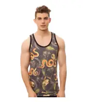 ROOK Mens The Slither Tank Top, Black, Medium