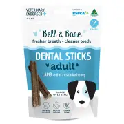 Bell And Bone Dental Sticks Lamb Mint And Manuka Honey For Large Dogs 1 Pack 7 Sticks