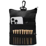 Golf Bag Accessories Valuables Pouch Bags Multi Pocket Zipper Hook with 10 Pc
