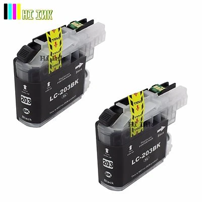 2 PK LC203XL Black Ink For Brother MFC-J460DW J480DW J485DW J680DW J880DW J885DW