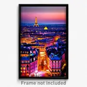 Pixel Art Poster - Awesome French City (8 Bit Psychedelic Video Game Print)
