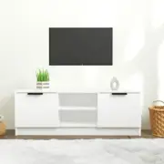 White TV Cabinet 102cm Engineered Wood Stand Storage Furniture Living Room