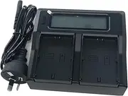Quick LCD-Display Dual Mains Battery Charger for JVC SSL-JVC50 SSL-JVC70 LC-2J GY-HMQ10E GY-HMQ10 GY-HM600E GY-HM600EC GY-HM650 JY-HM360E Camera