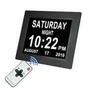 [Upgraded 10 Inch] Digital Day Calendar Clock Auto-Diming & 8 Alarms Options ...