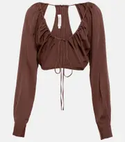 [Christopher Esber] Christopher Esber Ruched crop top AU 8 brown