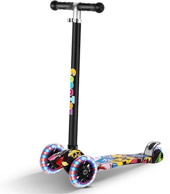 Kids Scooter - Toddler Scooter for Kids Ages 2-6 Adjustable Height - LED Whee...