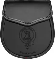 MacNeacail Leather Day Sporran Scottish Clan Crest